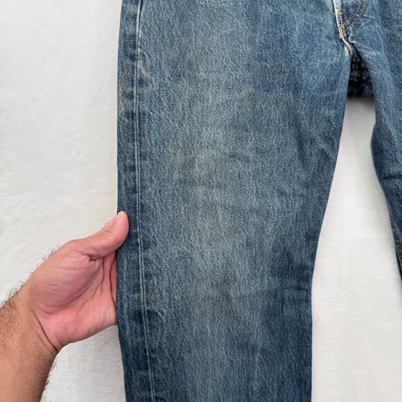 Levis 501 Jeans Mens 34x36 (32x32) Blue Original Fit Straight Leg Button Fly - Picture 10 of 14